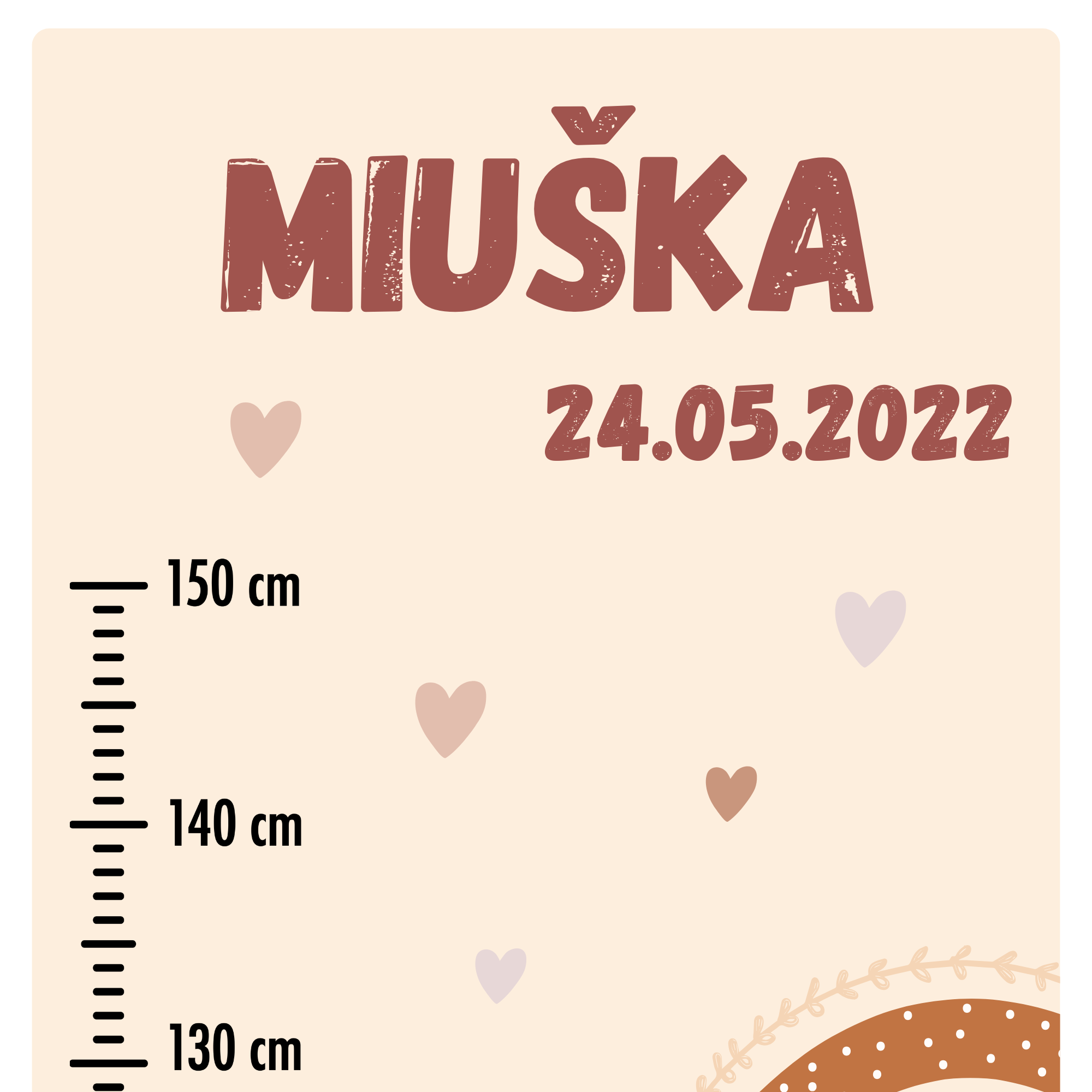 Detský meter s menom pre dievča Dúha